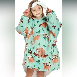 Kids Sloth Blanket Hoodie.